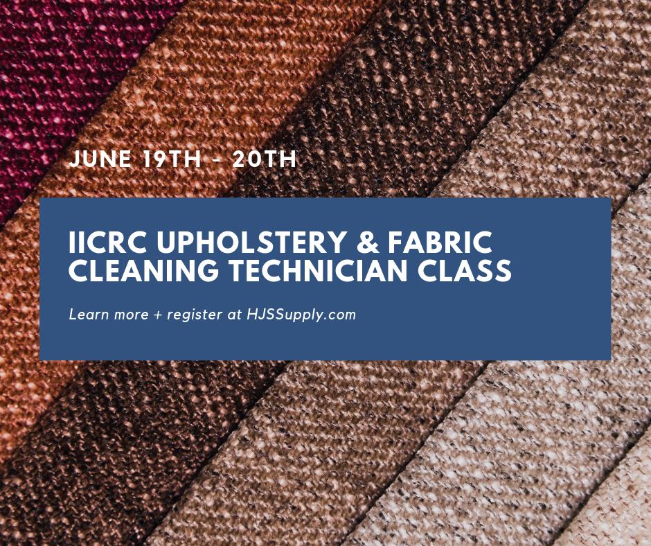 Join us on June 19th and 20th for IICRC Upholstery &amp; Fabric Cleaning Technician class! 

Learn more and register here: bit.ly/2i7u92M