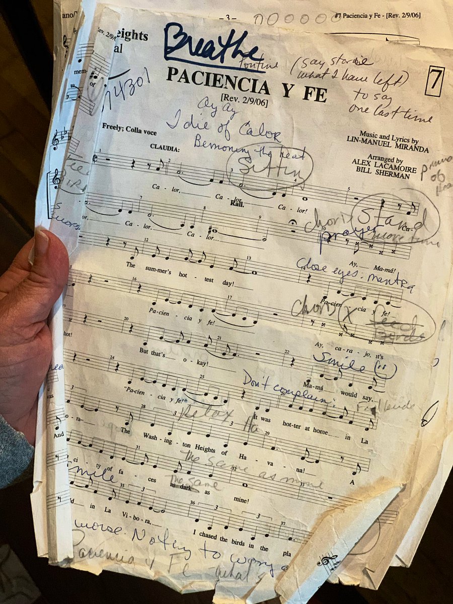 Lin-Manuel Miranda (@lin_manuel) on Twitter photo Damn. <a href="/TheOlgaMerediz/">Olga Merediz</a> rolled up to the studio with her original notes on Paciencia y Fe in hand.
We are so lucky.
We are so damn lucky.
#InTheHeightsMovie Damn. <a href="/TheOlgaMerediz/">Olga Merediz</a> rolled up to the studio with her original notes on Paciencia y Fe in hand.
We are so lucky.
We are so damn lucky.
#InTheHeightsMovie