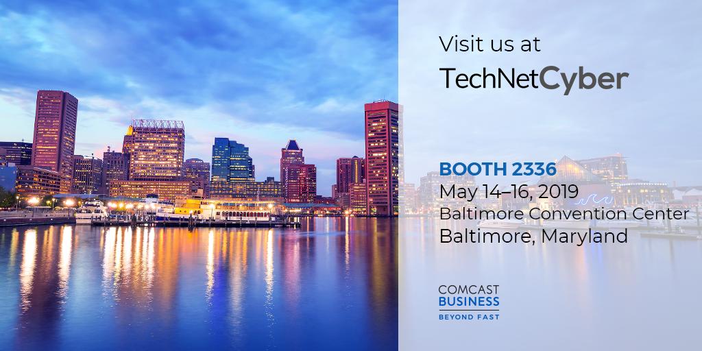Smojice's tweet photo. Heading to #AFCEACyber in Baltimore May 14-16? Stop by booth 2336 to learn how @ComcastBusiness provides solutions that fit the unique needs of government IT. @AFCEA https://t.co/qrwL9aylzW
