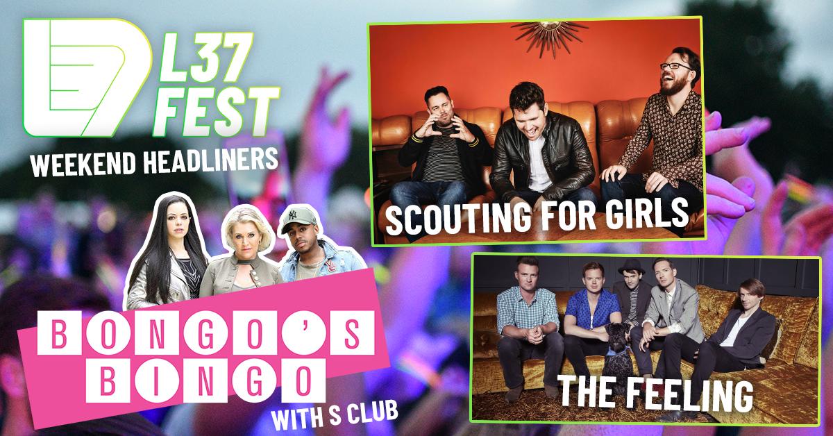 L37Fest's tweet photo. Tickets are selling fast for this! Don't miss out on three AMAZING headliners 😱

Friday 12th July 👉 Bongo's Bingo with S Club
Saturday 13th July 👉 The Feeling
Sunday 14th July 👉 Scouting For Girls

Get yours now > https://t.co/dbwo7xzTyi https://t.co/AncpKXSGA4
