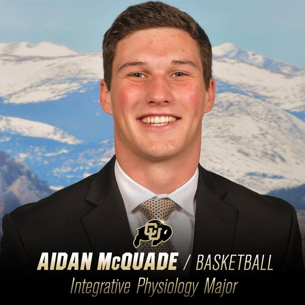 Congratulations to Aidan McQuade from @CUBuffsMBB on graduating with a degree in integrative physiology! He was on the AD Honor Roll 2x #ForeverBuffs