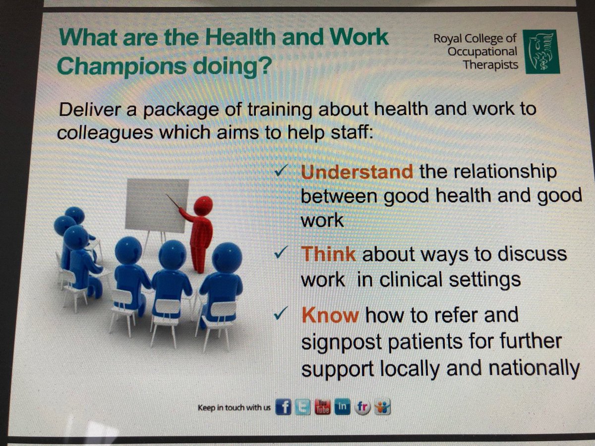 sheena_OT's tweet photo. Excellent webinar @RCOT_Work tonight led by Genevieve Smyth on Health & Work champions #LetsTalkaboutWork #HealthWorkChamps and also the exciting project on Occupational Therapy led vocational clinics in GP surgeries #OTVoc .Thank you โฆ@RCOT_Genโฉ https://t.co/0pWDfqKLF5