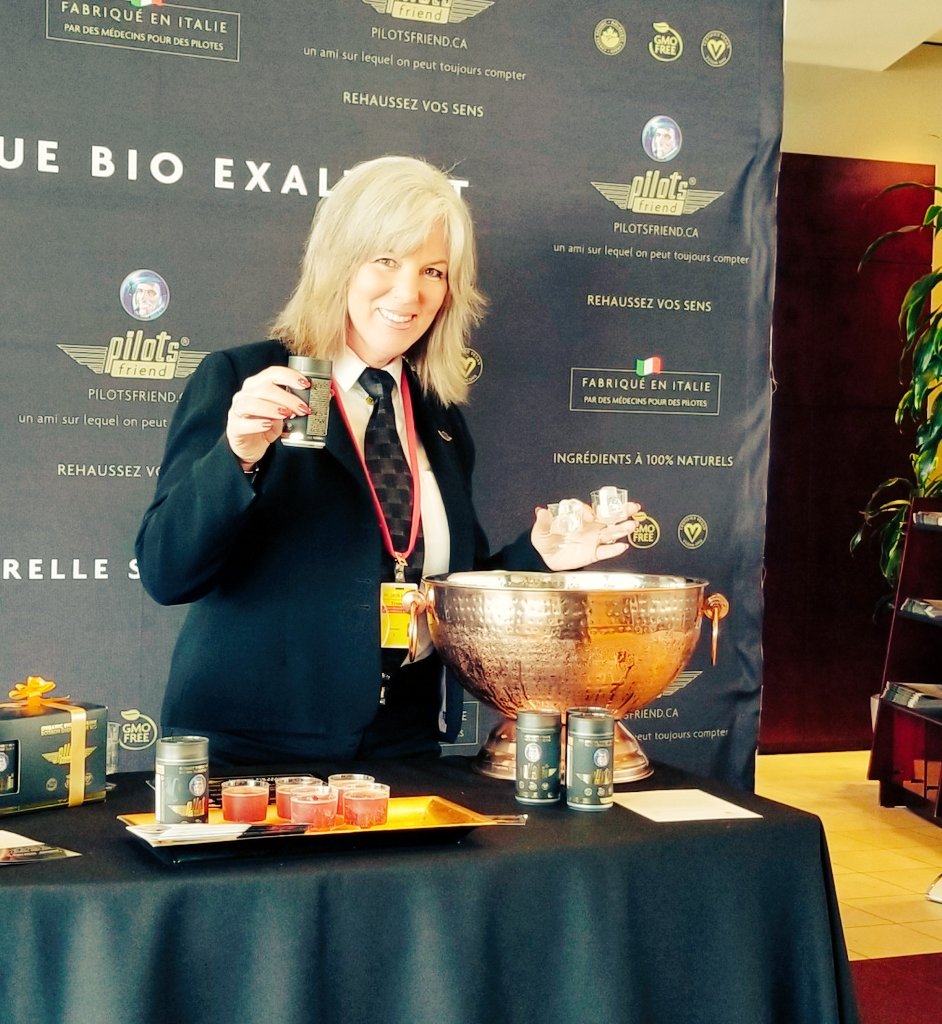 PilotsFriendCa's tweet photo. When we serve our tonic to the travellers to help them combat fatigue &amp; jetlag and gain mental clarity and they see the effect immediately it's the best reward we can expect. Thanks everyone @AirCanada Maple Leaf Lounge @yulaeroport. A tonic on the ground, a tonic in the sky. https://t.co/dj4dA6KjkW