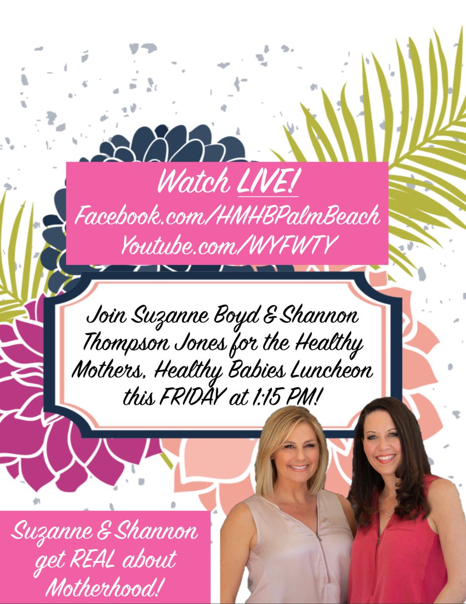 SuzanneBoyd's tweet photo. Shannon and I are giving the keynote speech at HMHB Moments Luncheon this Friday, so - of course - we’re live streaming it! Watch live on the @WYFWTY YouTube channel at 1:15pm here —> https://t.co/0l1n0gFuYE https://t.co/rAcJXhYN8k