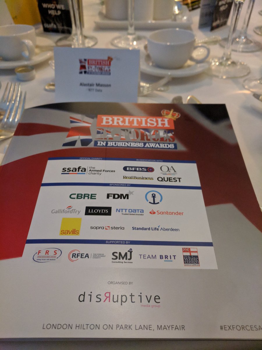 Privileged to be supporting the #exforcesawards with <a href="/NTT_DATA_UK/">NTT DATA UK</a> and <a href="/TeamBRITracing/">Team BRIT</a> this evening in London #leadership