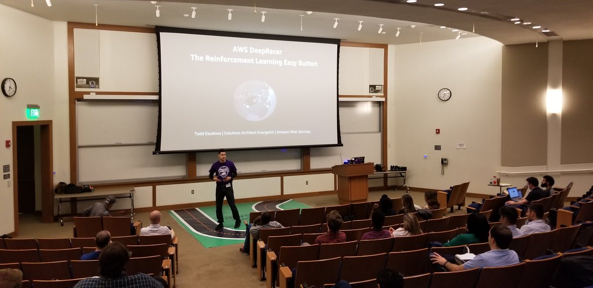 Technical_ly's tweet image. How is @AWS getting developers to adopt reinforcement learning algorithms? 

With a pint-sized race car called AWS DeepRacer says tech evangelist Todd Scalona 🚙🏁 #PTW19 #DevConf19