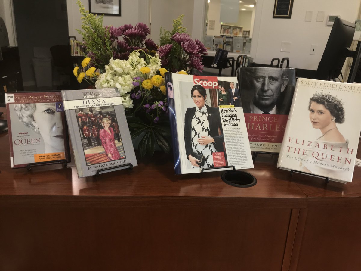 PoundRidgeLib's tweet photo. Congrats to Harry and Meghan and their new baby Archie! If you can't get enough of the English #royalfamily, stop by the Pound Ridge #Library and see what we have to offer on the subject. Capital! #BabySussex #RoyalBaby https://t.co/uvbifU9rXI