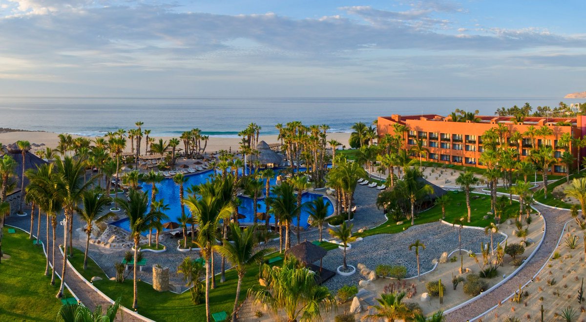 Melia Cabo Real -- bit.ly/2yHHthQ. Tucked away on a tranquil, sandy cove, this luxury resort features a distinctive Spanish influence, with rooms and suites built around one of the largest pools in the Baja Peninsula. #cabosanlucas #mexico #travel