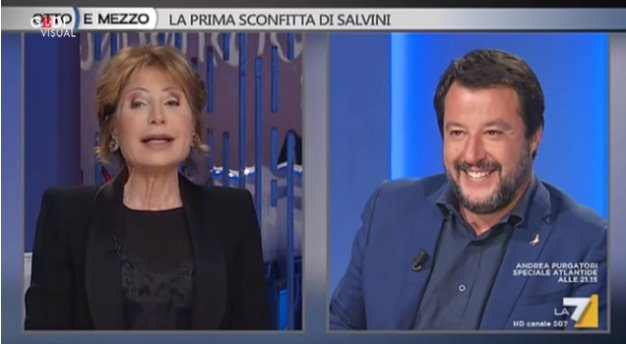 Iperbole_'s tweet photo. #Gruber: “Non voleva venire qui facendone una questione di simpatia. Aspetto delle scuse”
S: “Ma io le voglio bene”
G: “Perché allora dice sciocchezze in un comizio?”
S: “Mi occupo di droga, immigrazione... Mi pagano per questo”
G: “La pagano anche per essere educato”

ASFALTATO https://t.co/UkgMn3oFk7