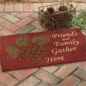 CampFitters's tweet photo. Pinecone Doormat - Shake to remove dust and debris. Keep away from direct sunlight to avoid color fading. Dimensions: 18" X 30" Shop https://t.co/zRti5eXIIX > Cabin Decor > Rugs. https://t.co/obuRkLJlci