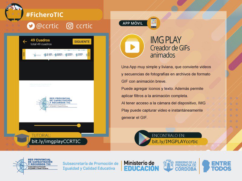 CCRTIC's tweet photo. Es miércoles!! 🙂 Y llega un nuevo recurso para explorar y diseñar #GIFsanimados que enriquezcan nuestras producciones, ideas y proyectos!! #FicheroTIC https://t.co/nYyW5FcYfQ