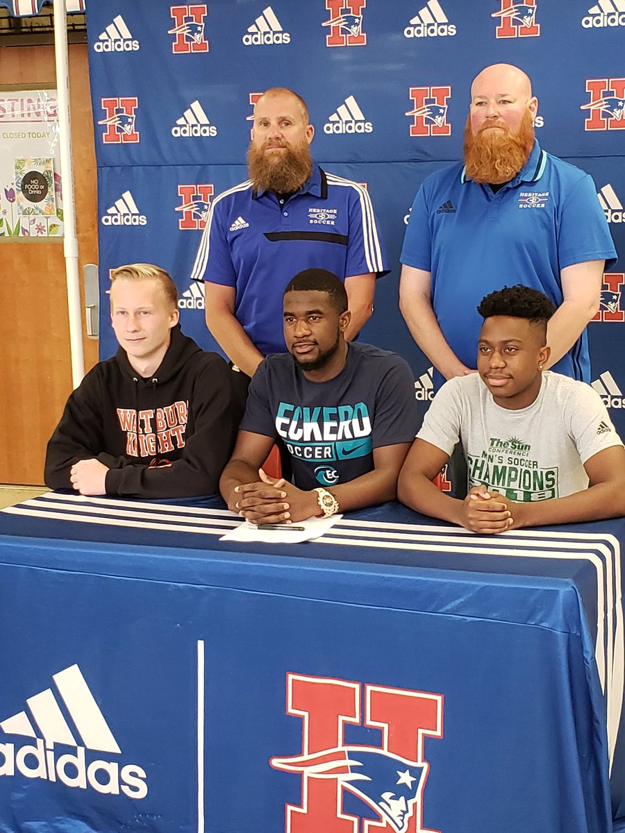 HHS_Conyers's tweet photo. Congratulations to the following student-athletes for signing their letters of intent this afternoon!
Khafri Jamison (soccer) Thomas University
Lynden Dawson (soccer) Eckerd College
Chase Koenig (football) Wartburg University https://t.co/ieUOQ4FsJ8