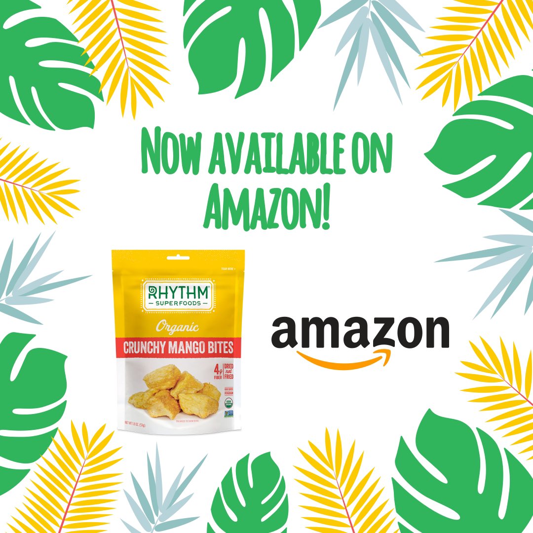 We’re excited to announce that our NEW Organic Crunchy Mango Bites are now available on <a href="/amazon/">Amazon</a>. Link here to purchase them: bit.ly/crunchymangobi… #amazon #rhythmsuperfoods