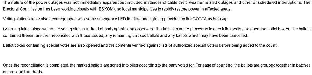 SAgovnews's tweet photo. [STATEMENT] @IECSouthAfrica COUNTING OF VOTES BEGINS AS VOTING ENDS #SAElections2019 #XseDay #SADecideds2019 https://t.co/z9OvnNCmox