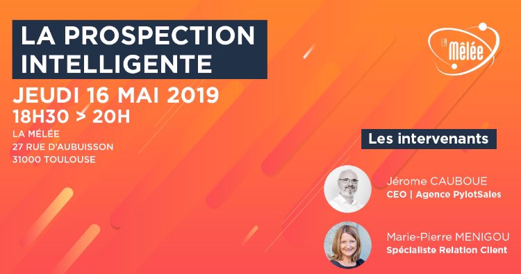 MarieMenigou's tweet photo. #MeetUp Vous voulez augmenter votre productivité, votre d'efficacité,  pour votre prospection tél ?
Avec Jerome Cauboue CEO de l'agence de stratégie digitale Pylotsales, nous vous proposerons une m��thode 
innovante et à forte valeur ajoutée, une approche commerciale augmentée ! https://t.co/EnBbGgobZR