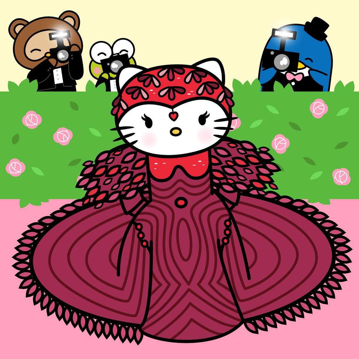 hypebae's tweet image. .@hellokitty dons all the best looks from @ladygaga, @iamcardib, and @katyperry at the 2019 #MetGala. 
Photo: pomi240