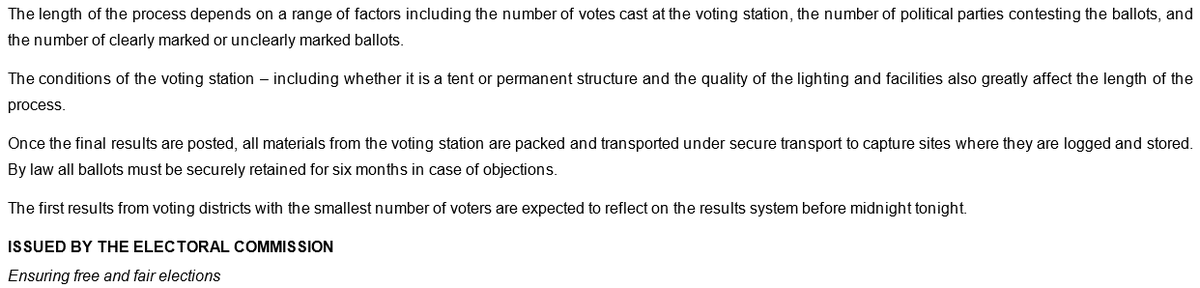 SAgovnews's tweet photo. [STATEMENT] @IECSouthAfrica COUNTING OF VOTES BEGINS AS VOTING ENDS #SAElections2019 #XseDay #SADecideds2019 https://t.co/z9OvnNCmox