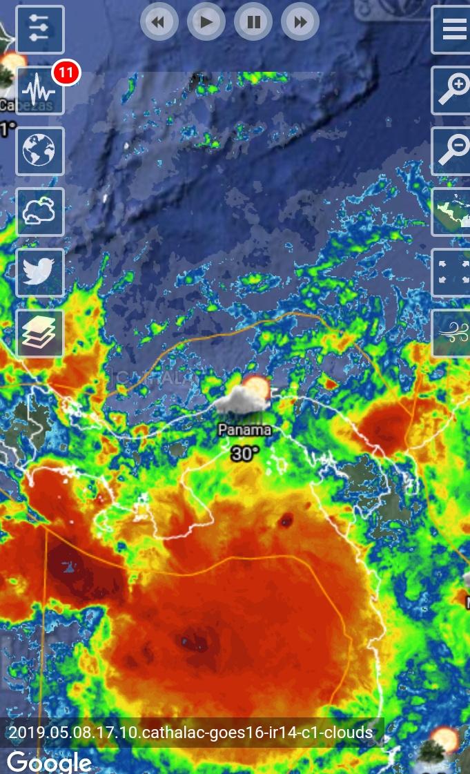 halconSAR's tweet image. Núcleo de tormenta sobre gran parte del país,precaución en las próximas horas a toda la población y recuerde seguir los informes oficiales de la #FTCayuda