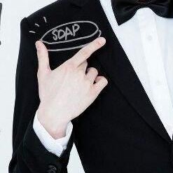 I JUST NOTICED THEY DREW HIM A SOAP