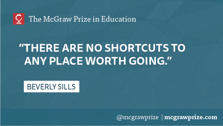 mcgrawprize's tweet photo. #MondayMotivation #BeverlySills #NoShortcuts https://t.co/gHxTHaQ5Lz