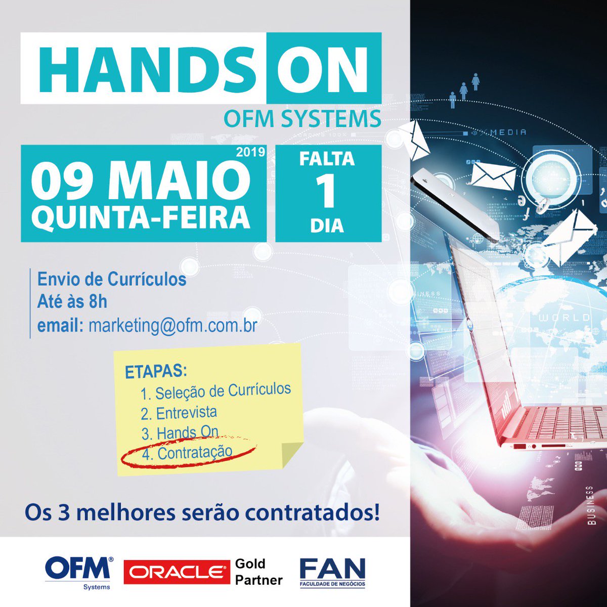 Tenha a oportunidade de vivenciar uma metodologia exponencial que tem contribuído com o crescimento das grandes organizações do mundo!

Falta 1 dia - Você não pode perder! Mais uma edição do Hands ON.

Inscreva-se: promo.fan-edu.com.br/handson2019?rd…