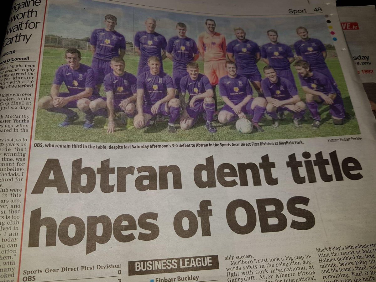 abtranfc's tweet photo. Nice headline for the lads... #WeareAbtran #Abtranfc @abtranglobal #CBSL https://t.co/kpnQgKWDhI