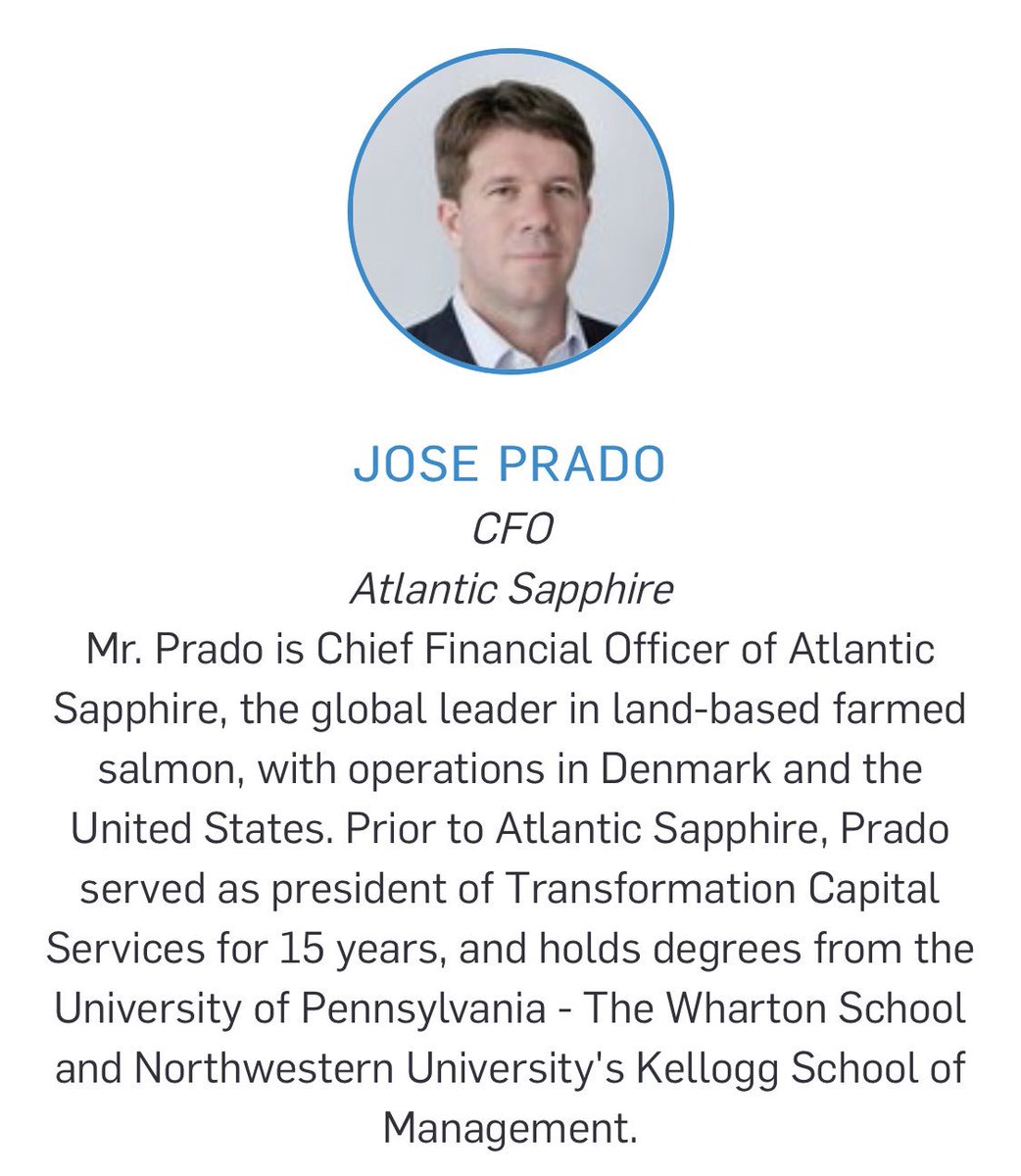 IntraFishEvents's tweet image. NEW: Jose Prado, CFO @atlsapphire will be presenting @IntraFish #Seafood #Investor Forum May 23 in NYC. Registration and further details go to IntraFish.Events/nyc19