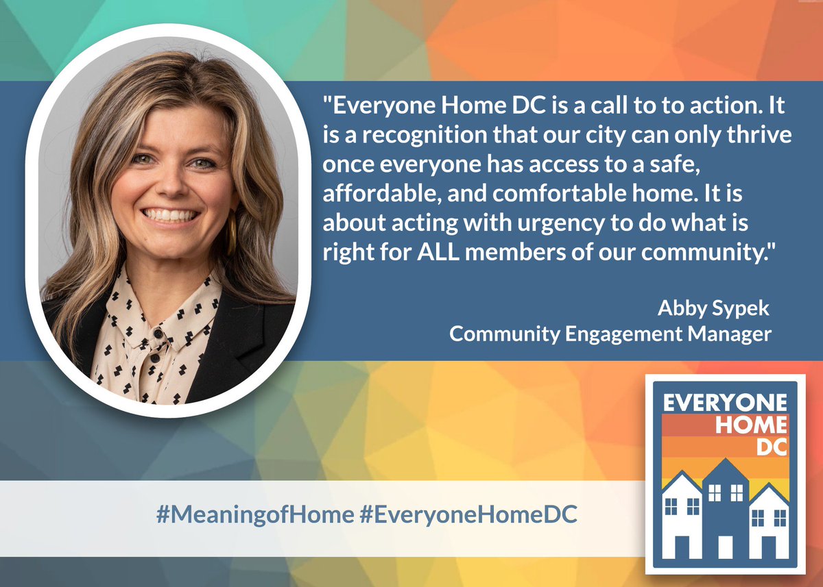 EveryoneHomeDC's tweet photo. Check out how our amazing Abby Sypek feels about our new name and learn how you can join our Systems Change work at https://t.co/wJyLZTMWCp. #EveryoneHomeDC #MeaningofHome https://t.co/EcStUVu15I