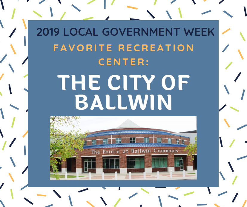 Congratulations to <a href="/CityofBallwinMO/">City of Ballwin MO</a> for winning the survey of Favorite Recreation Center!