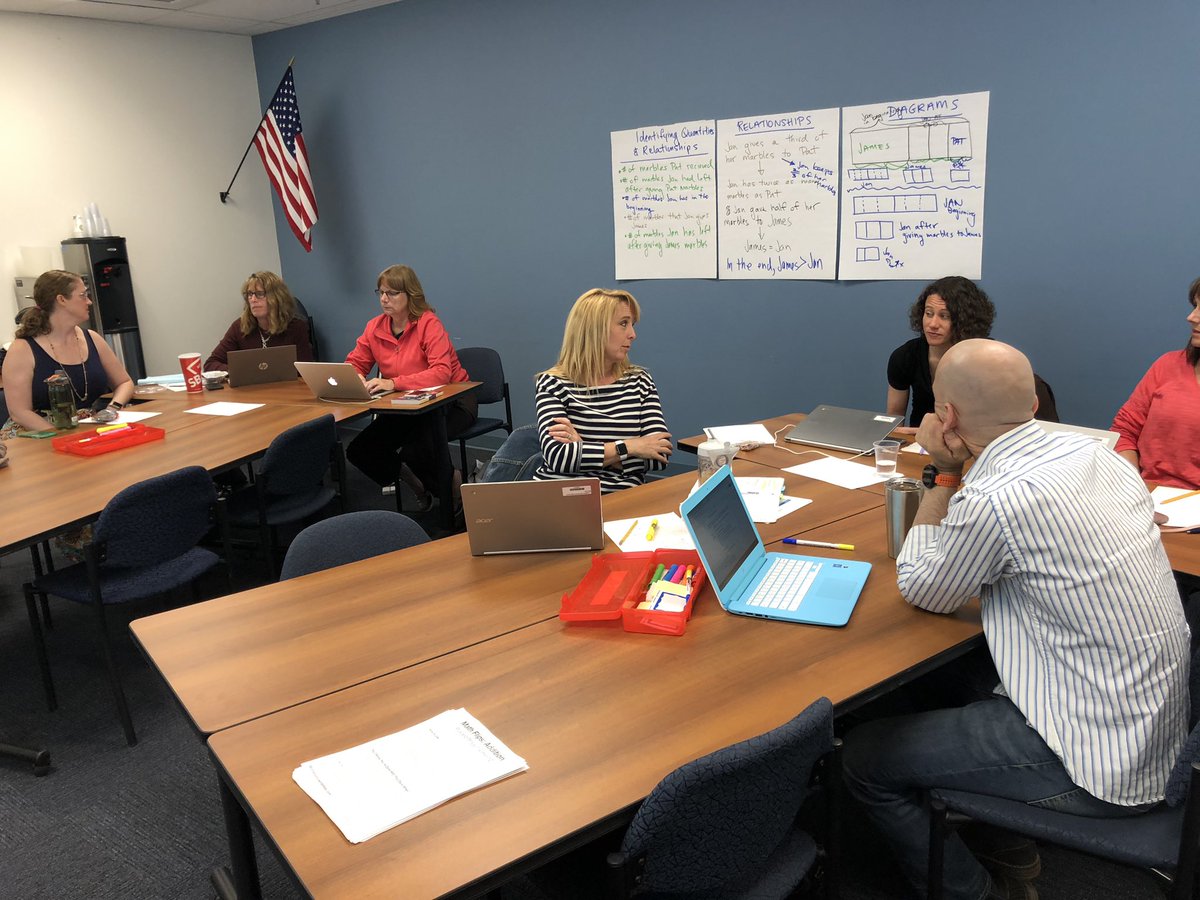 mr_davis_math's tweet photo. PK-5 Collaborative Participants thinking hard about math intervention after spending the morning learning about using #CapturingQuantities to make sense of word problems and tape diagrams! #OCMMath @AmyLucenta @GraceKelemanik @CECSDistrict https://t.co/s4yPKF83TE