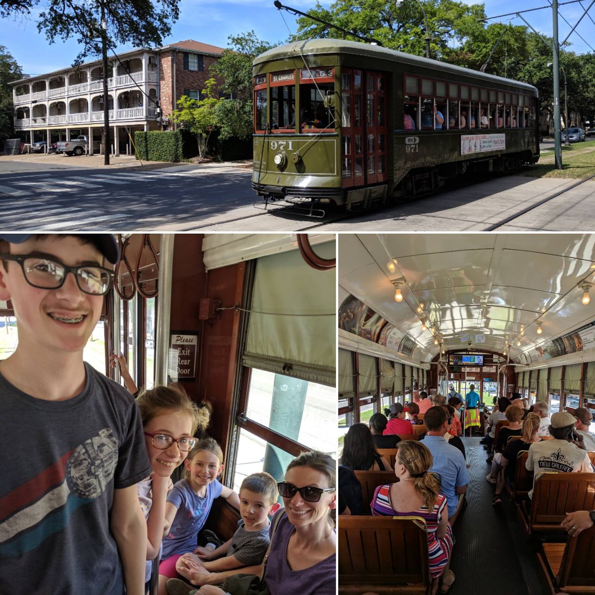 WeaversWander's tweet photo. We love public transit in every form! Here we enjoy a ride on the St. Charles Streetcar Line in New Orleans! #neworleans #neworleansstreetcar @neworleansrta #publictransport #welovetrains #streetcar https://t.co/LcLeb0GIEt