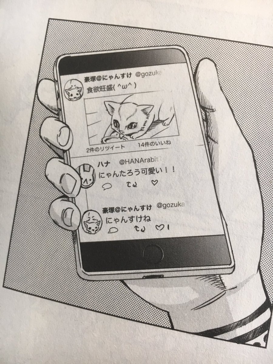 豪塚さんの名前はスマホ画面にしか表示されてないので名前あるの気づかれにくい。ちなみに猫の件でハナにお礼のリプ送ってハナにフォローされてる。 