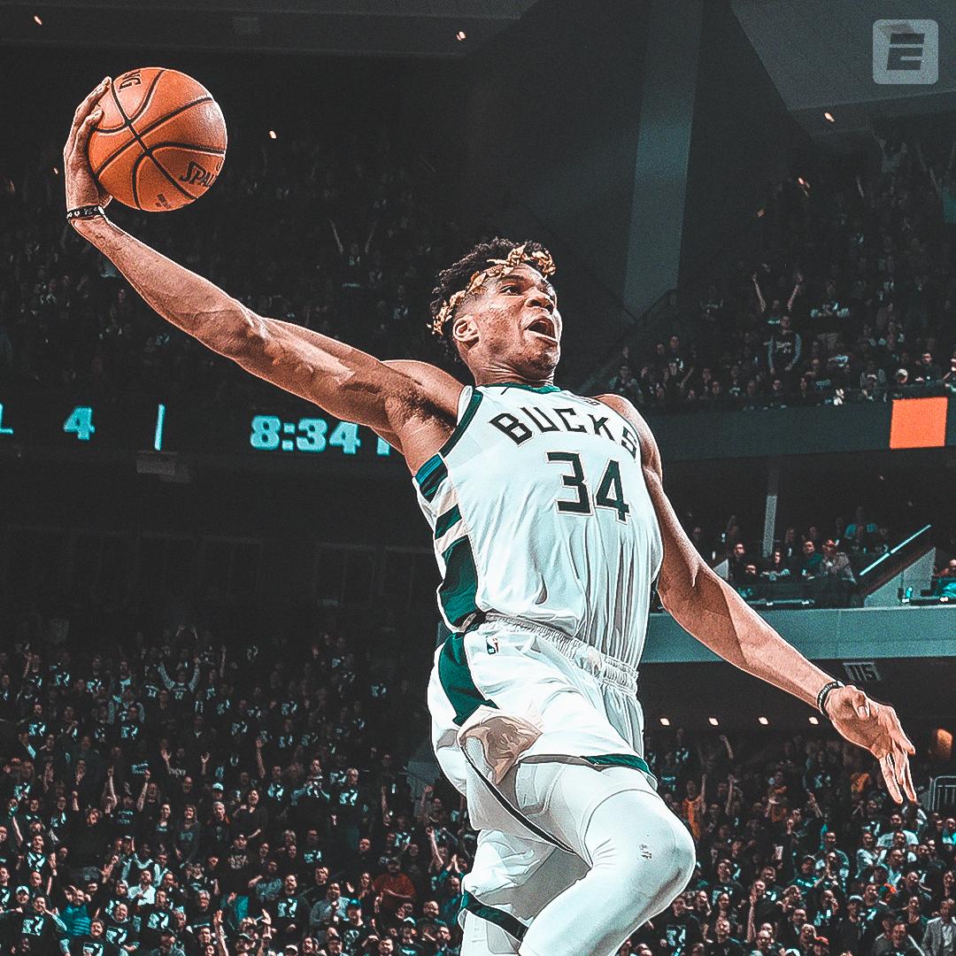 espn's tweet photo. MILWAUKEE WINS. 4-1 💪

Giannis and the Bucks are moving on to the Eastern Conference Finals. https://t.co/Dtw0y7WEXZ
