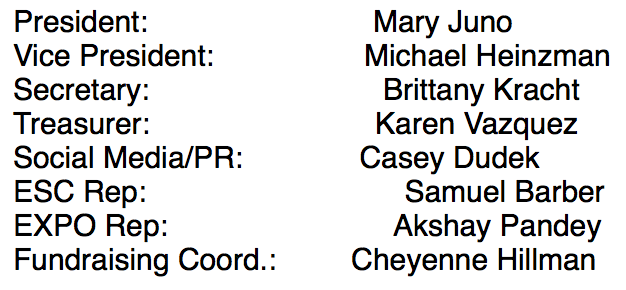 Big congrats to all of our newly elected officers!