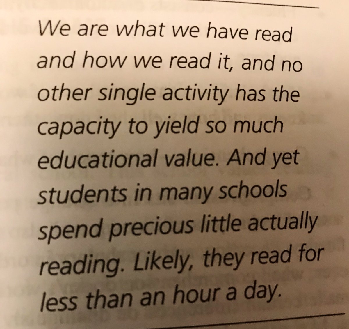 #StrugglingReaders
#ReadingRecovery 

How much time do students engage in text, needless to say within their own ZPD? Struggling Readers don’t survive in a one size fits all program.  That’s where programs like RR must come in. From “Teach like a Champion”⏬