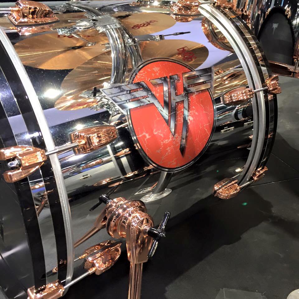 Happy Birthday to ALEX VAN HALEN! This is Alex\s drum kit from the 2017 NAMM Show 