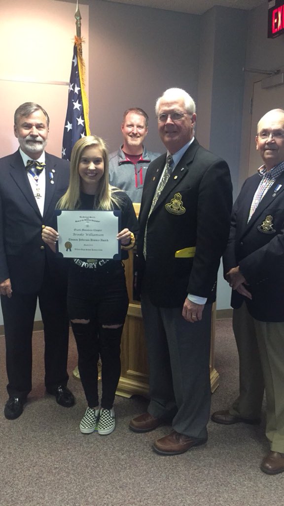 Williamson3Ss's tweet image. History Club banquet - Brooke received the Jefferson and Madison award for having the most points overall. So thankful for teachers who do so much and truly love their students! @Willard_HS #pss #anotherlast #proudmom