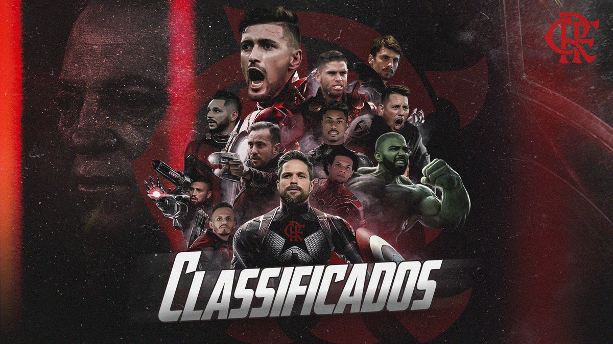 Flamengo's tweet image. É raça, é superação, É FLAMENGO! 

Na batalha de Montevidéu, o Mengão terminou #Classificado! Vamos em busca do próximo desafio! 🔴⚫