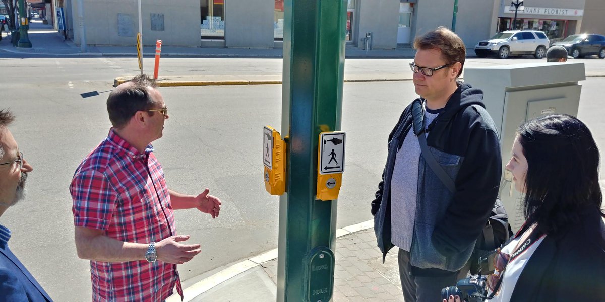 CityofMooseJaw's tweet photo. Some pics and "shots" (olive oil..) from our Business Walk in downtown #CityMJ today. Mayor @FraserTolmie and our Manager of Economic Development Jim Dixon (plus local media) with stops @OlivMooseJaw Gemmel's Shoes and @TrinosMenswear #InclusiveEcDev #EDW2019 https://t.co/6r44aPRLTJ