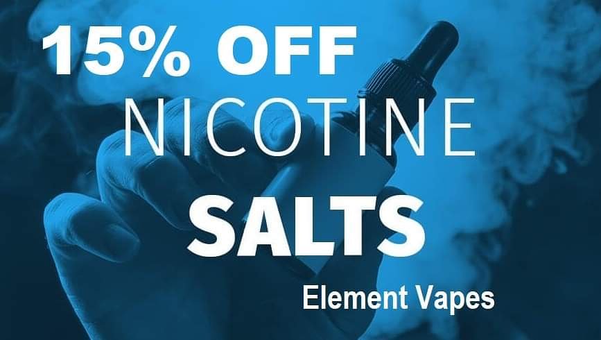 elementvapes's tweet image. Today at Element Vapes Wichita Kansas 15 % OFF Nicotine Salts &amp;amp; Premium e-liquid  #westWichita #igwichita #wichitakansas #WSU #wichita #shocker #wichitaks #shoplocalict #ict #madeinict #derbyks #maketheswitch #elementvapes