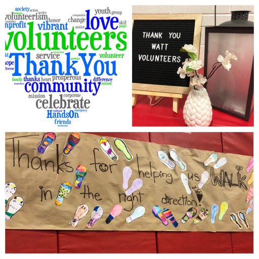 ErikaNelson2013's tweet photo. The community and parent volunteers @WattPS are simply amazing! 
Today we celebrated all that they do for our little school. 
Thank you for giving your time to make our school the best that it can be. https://t.co/CFwS0XWe8W