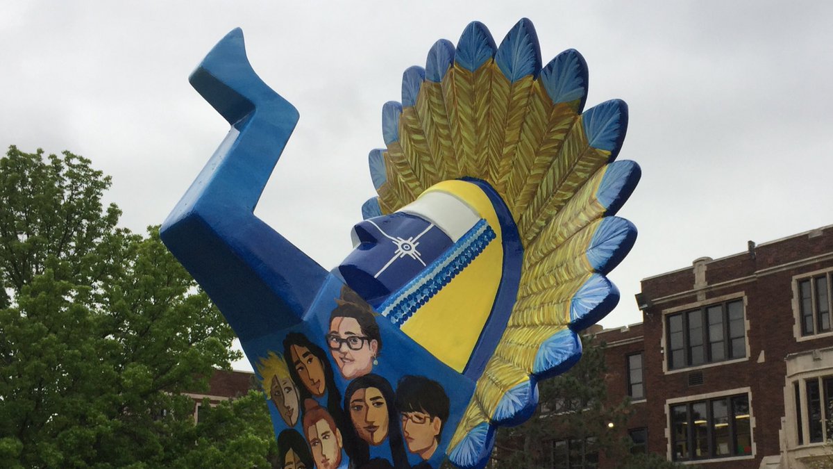 I’ve got my eye 👁 on the newest <a href="/TogetherWichita/">TogetherWichita</a> Keeper of the Plains sculpture. Or rather, it’s got MY centerpiece for an eye. Nice job by East High students on designing and decorating a fabulous new addition to their campus.   
#wichitaflag #ilovewichita