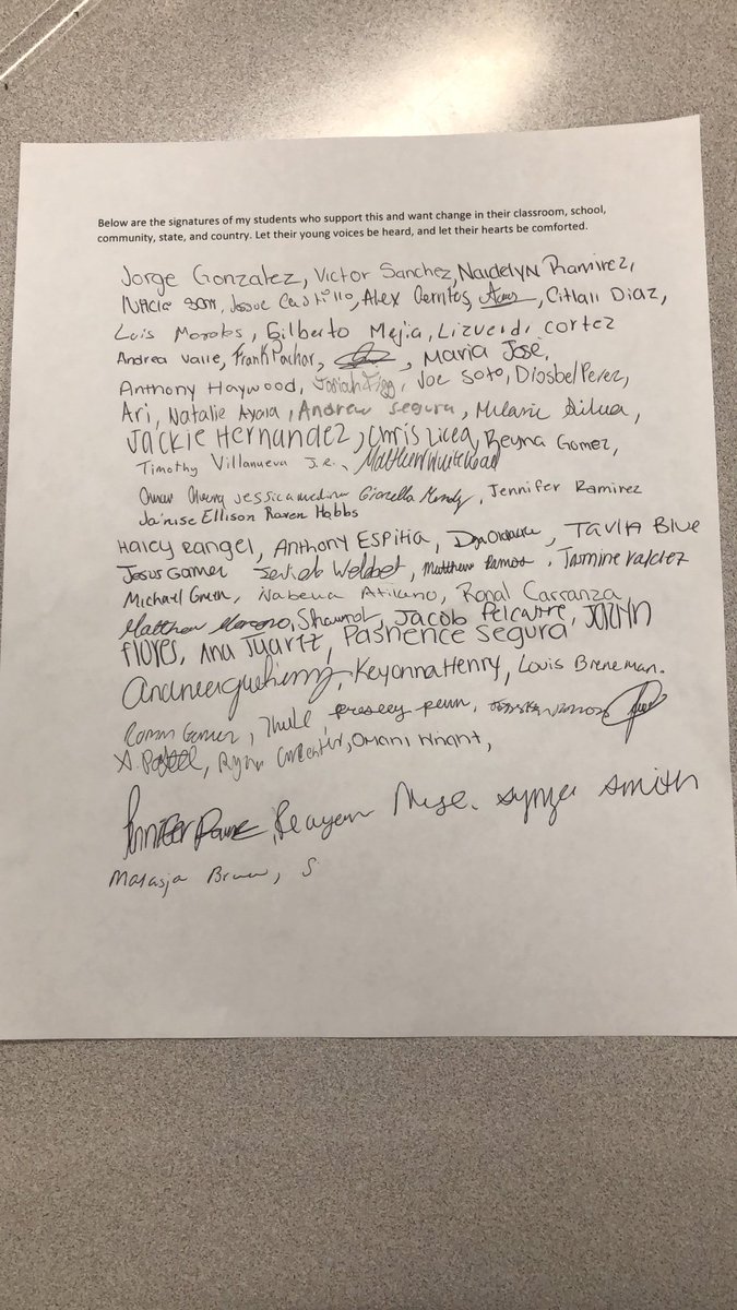 truitt_math's tweet photo. Hear them See them. My kids want change, and they want their young voices to be heard and their hearts to be comforted. Retweet to get these images to our elected representatives. https://t.co/YAwtmX6x3k
