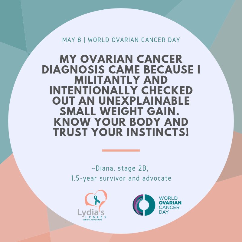LydiasLegacy's tweet photo. “My ovarian cancer diagnosis came because I militantly and intentionally checked out an unexplainable, small weight gain.” #worldovariancancerday #knowyourbody #womenshealth https://t.co/M6umO4BnD6