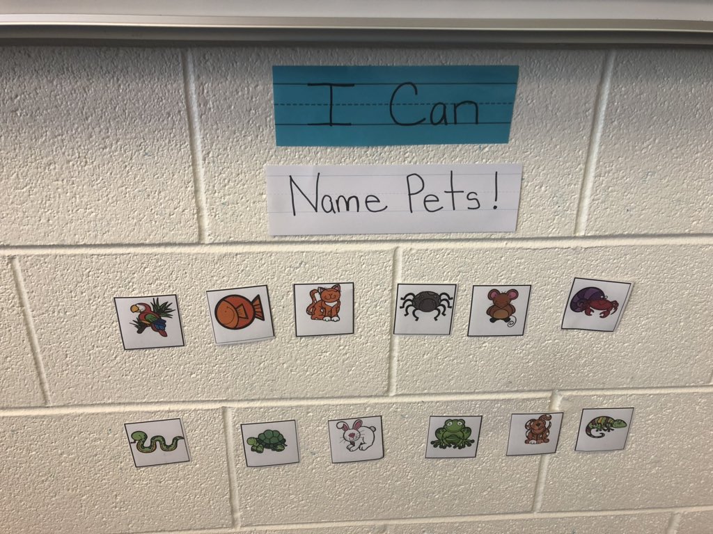 ecwithmisskim's tweet photo. A2: For each learning unit we pick an “I Can” statement from one of our essential learning questions or choice area goals. We put it on our circle time wall and refer to it throughout the unit. Here are a few pics! #PLbeforetheBELL https://t.co/LBvD8IkjKM
