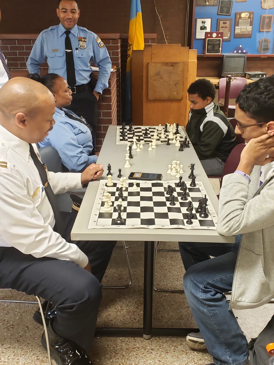 PPD35Dist's tweet photo. Great time with the Logan School at the 35th District for a few games of Chess. Always a great time to have the kids come to the District. #intensegames #Captainlost1 #kidsrule @PPDBeaufort @PPDErnestRansom @PhillyPolice @PPDMichaelCram https://t.co/oMPCVpvGLZ