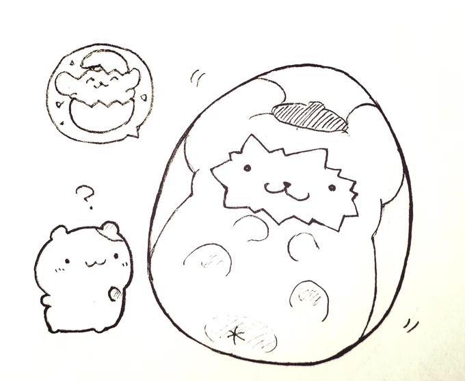 #今日のポムポムプリン2

はやくタマゴの外に出たいな～🐣* 