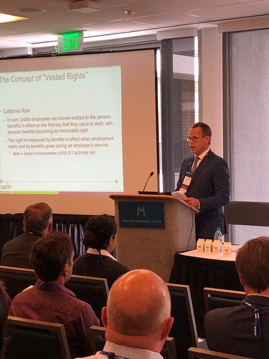 AALRR's tweet photo. Attorney Nate Kowalski spoke about California pensions in front of a packed house today at @ACWAWater's Spring Conference. Thanks to all who joined! #ACWAConf #CAPensions https://t.co/xA4hMAGUoc
