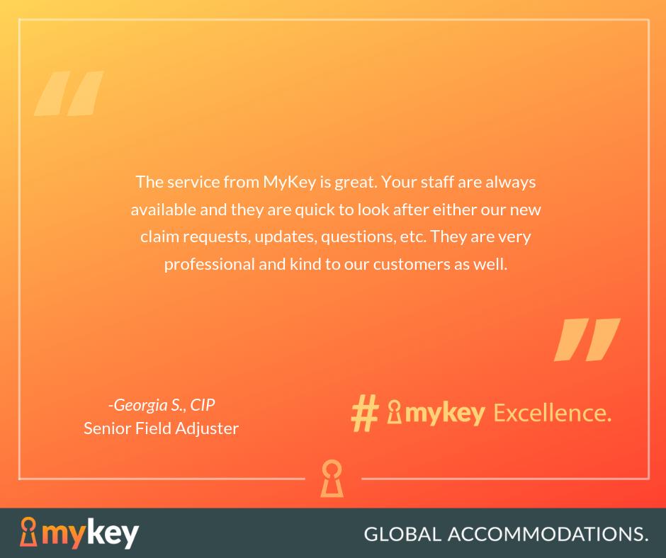 MyKeyGlobal's tweet image. We appreciate Georgia S, Senior Field Adjuster for acknowledging #MyKeyExcellence! Thank you for your kind words.

#MyKeyGlobalAccommodations #OBASAHospitality #CorporateHousing #InsuranceHousing #CustomerSatisfaction #ServicedApartments