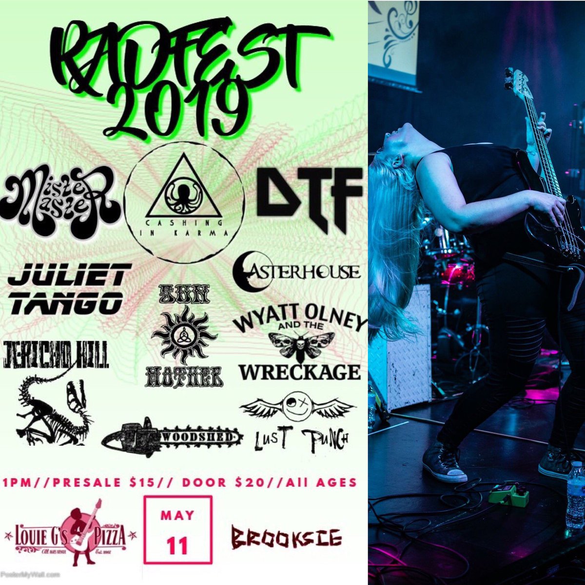 RADFEST is coming up this Saturday at <a href="/louiegspizza/">Louie G's Pizza</a> Come enjoy a whole day of KILLER local music! Starts at 1pm, catch us at 6pm